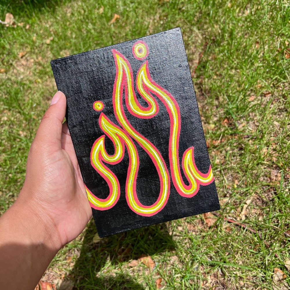 Glowing Flame Painting Wall Art